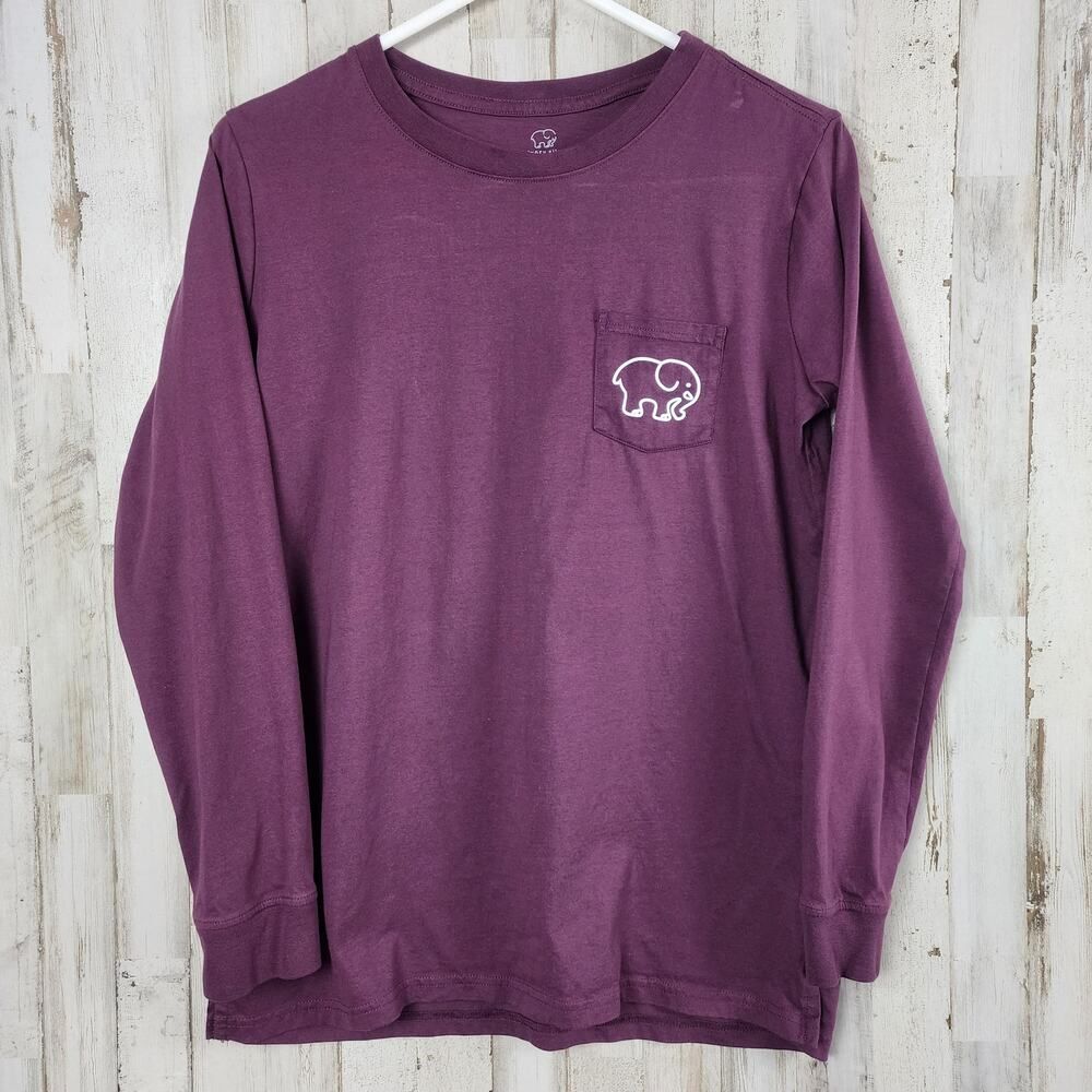 Ivory Ella Elephant Logo Long Sleeve T-Shirt Purple Size Medium